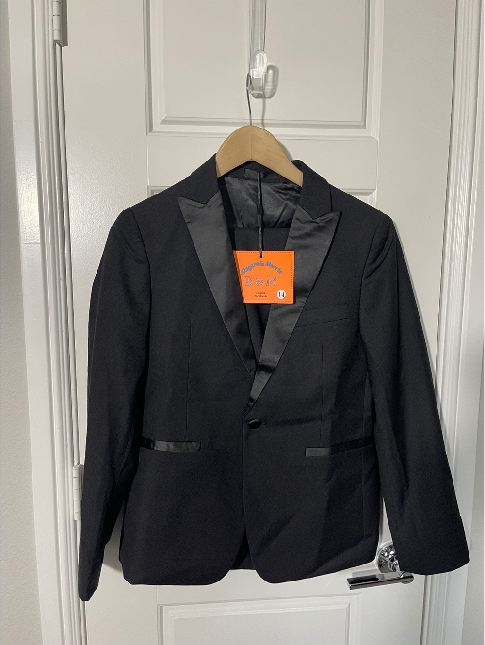 Boys Suits for Kids Size 14 Black K172 Notch Lapel 2 Pieces